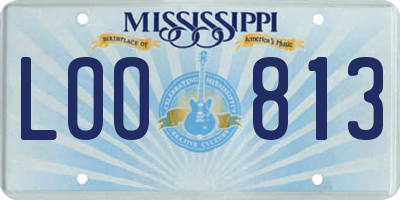 MS license plate LOO813