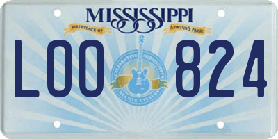 MS license plate LOO824