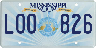 MS license plate LOO826