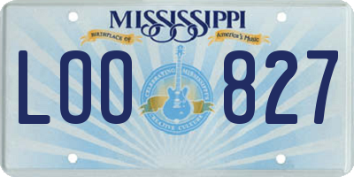 MS license plate LOO827