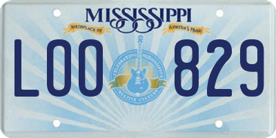 MS license plate LOO829