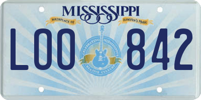 MS license plate LOO842