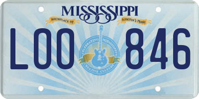 MS license plate LOO846