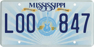 MS license plate LOO847