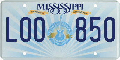 MS license plate LOO850