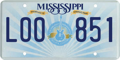 MS license plate LOO851