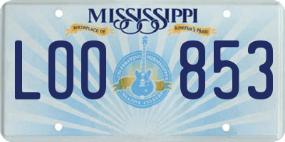 MS license plate LOO853