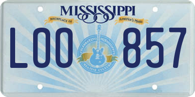 MS license plate LOO857