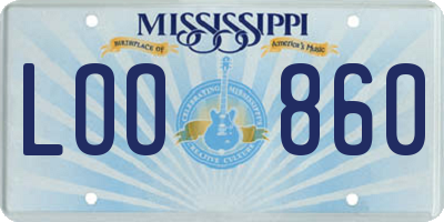 MS license plate LOO860