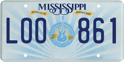 MS license plate LOO861