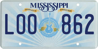MS license plate LOO862