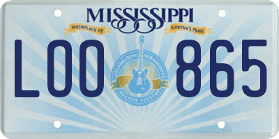 MS license plate LOO865