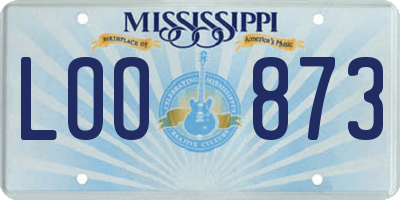 MS license plate LOO873