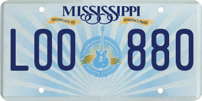 MS license plate LOO880