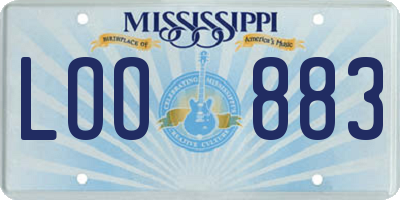 MS license plate LOO883