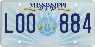 MS license plate LOO884