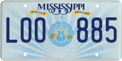 MS license plate LOO885