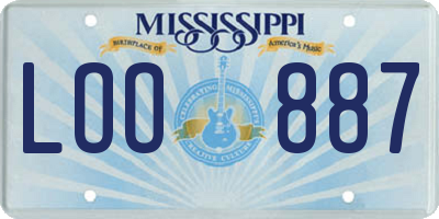 MS license plate LOO887