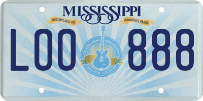 MS license plate LOO888