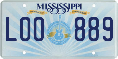 MS license plate LOO889