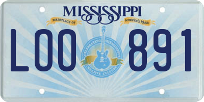MS license plate LOO891