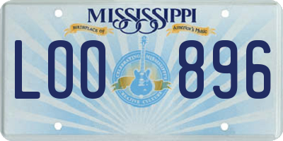 MS license plate LOO896
