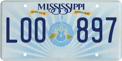 MS license plate LOO897