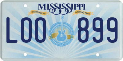 MS license plate LOO899