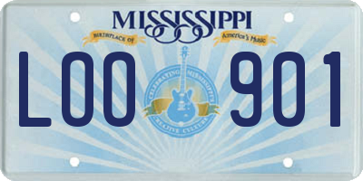 MS license plate LOO901