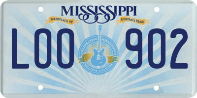 MS license plate LOO902