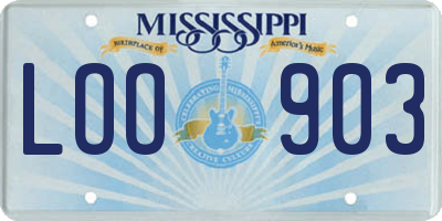 MS license plate LOO903