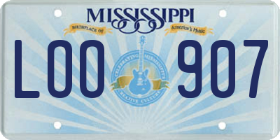 MS license plate LOO907