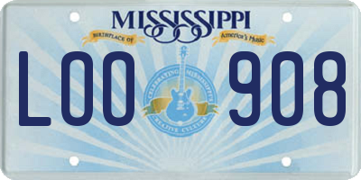 MS license plate LOO908
