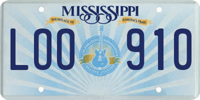 MS license plate LOO910