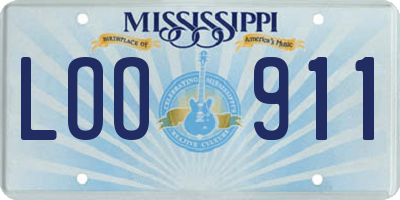 MS license plate LOO911