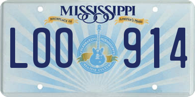 MS license plate LOO914