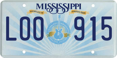 MS license plate LOO915