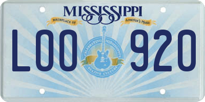 MS license plate LOO920