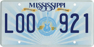 MS license plate LOO921