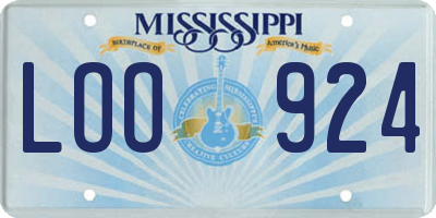 MS license plate LOO924
