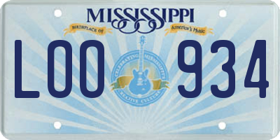 MS license plate LOO934