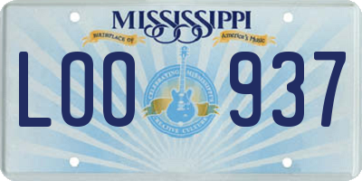 MS license plate LOO937