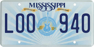 MS license plate LOO940