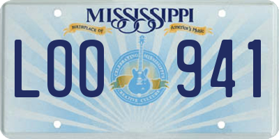 MS license plate LOO941