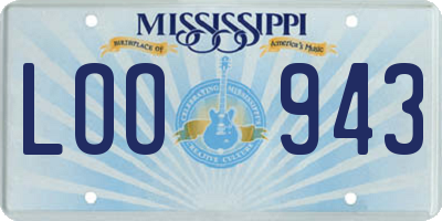 MS license plate LOO943