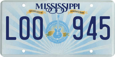 MS license plate LOO945