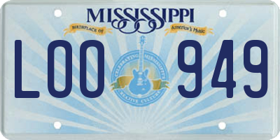 MS license plate LOO949