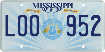 MS license plate LOO952