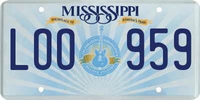 MS license plate LOO959