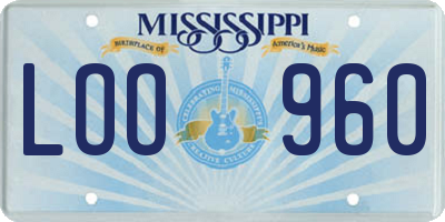 MS license plate LOO960